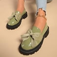 thumbnail image 1 of Willtoo Women's Bow Loafers Slip On Shoes, Cute Platform Loafers with Bowknot, Comfortable Casual Shoes for Office Walking and Daily Wear Army Green, 1 of 6