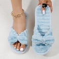 thumbnail image 1 of Willtoo Women's Bow Slippers Memory Foam Slides | Open-toe No-slip Sole Ladies House Shoes, Fuzzy Warm Soft Comfy Indoor & Outdoor Bedroom Slippers, 1 of 3