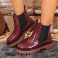 thumbnail image 1 of Willtoo Women's Chelsea Ankle Boots Round Toe Low Chunky Heel Short Booties Fashion Lug Sole Platform Fall Winter Booties Slip On Thick Platform Non Slip Shoes, 1 of 5