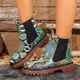 thumbnail image 1 of Willtoo Women's Chelsea Ankle Boots Round Toe Low Chunky Heel Short Booties Fashion Lug Sole Platform Fall Winter Booties Slip On Thick Platform Non Slip Shoes, 1 of 5