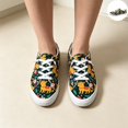 thumbnail image 1 of Willtoo Women’s Christmas Print Canvas Sneakers, Low Top Lace Up Holiday Casual Shoes Lightweight Non Slip Walking Footwear, 1 of 5