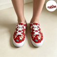 thumbnail image 1 of Willtoo Women’s Christmas Print Canvas Sneakers, Low Top Lace Up Holiday Casual Shoes Lightweight Non Slip Walking Footwear, 1 of 5