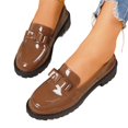 thumbnail image 1 of Willtoo Women's Chunky Heel Loafers Fashion Metal Buckle Comfort Round Toe Anti-Slip Lug Sole Platform Slip On Loafers Casual Work Business Dress Shoes, 1 of 5