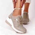 thumbnail image 1 of Willtoo Women's Chunky Wedge Sneakers, Lightweight Lace-Up Platform Walking Shoes, Breathable Casual Fashion Trainers, 1 of 5