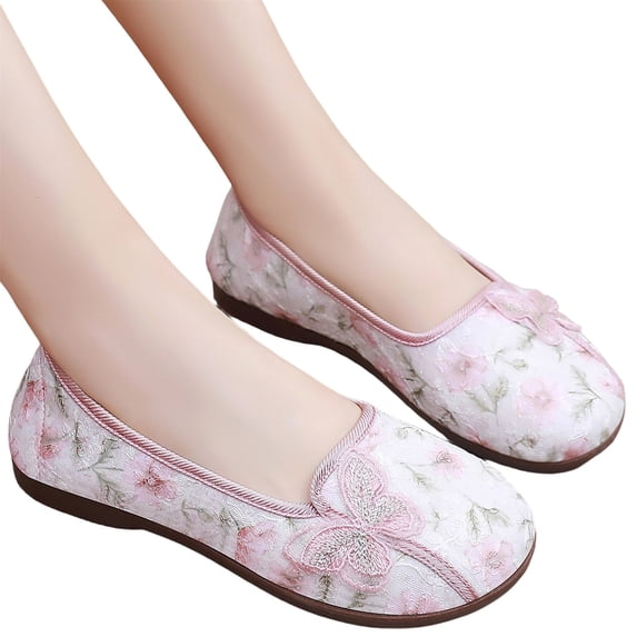 Willtoo Women's Classic Butterfly Ballet Flat Flats Shoes Pointed Toe Slip On