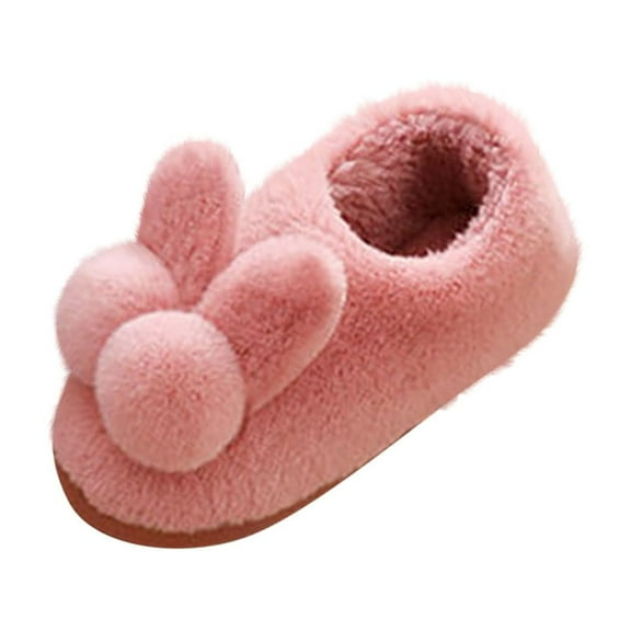 Willtoo Women's Cotton Slippers, Women's Winter Home Furry Rabbit Ears Indoor Slippers Soft Comfort Footwear Shoe, Warm Home Slippers Hot Pink