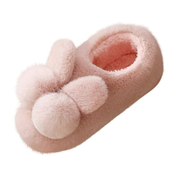 Willtoo Women's Cotton Slippers, Women's Winter Home Furry Rabbit Ears Indoor Slippers Soft Comfort Footwear Shoe, Warm Home Slippers Pink
