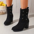 thumbnail image 1 of Willtoo Women's Cowboy Cowgirl Ankle Booties Western Stylish Faux Leather Low Heel Boots, 1 of 7