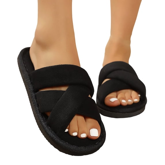 Willtoo Women's Cross-band Slippers 2026 All Season House Shoes for Women Indoor/Outdoor