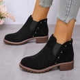 thumbnail image 1 of Willtoo Women's Fashion Pump Ankle Boots Closed Toe Low Heel Booties Shoe Black, 1 of 7