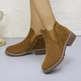thumbnail image 1 of Willtoo Women's Fashion Pump Ankle Boots Closed Toe Low Heel Booties Shoe Brown, 1 of 5