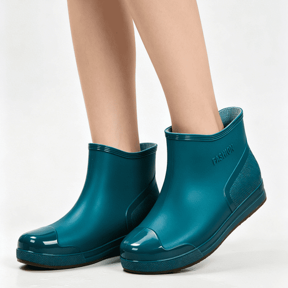 Willtoo Women's Fashion Rain Boots Warm Water Proof Rubber Boots Low Cut Short Tube Plastic Water Shoes