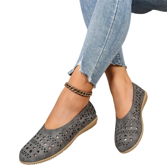 Willtoo Women’s Flats Comfortable Slip-On Shoes with Memory Foam, Breathable Eyelet