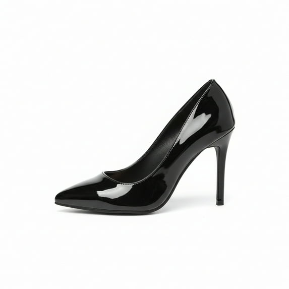Willtoo Women's Genuine Leather Pointed Toe Mid Heel Pumps for Spring & Summer Black