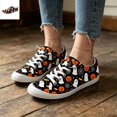 thumbnail image 1 of Willtoo Women's Halloween Ghost Pumpkin Print Canvas Sneakers, Lace Up Low Top Casual Shoes, Lightweight Non-Slip Flat Sole Holiday Walking Shoes, 1 of 5