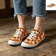 thumbnail image 1 of Willtoo Women's Halloween Ghost Pumpkin Print Canvas Sneakers, Lace Up Low Top Casual Shoes, Lightweight Non-Slip Flat Sole Holiday Walking Shoes, 1 of 5