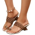 thumbnail image 1 of Willtoo Women’s Kitten Heels Polka Dots Flip Flops Slip On Open Toe Low Heels, 1 of 7