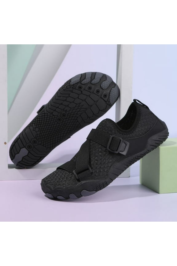 Women's Lightweight Sport Barefoot Shoes Non-slip Breathable Footwear Water Shoes for Womens Athletic Hike Wide Toe Box Shoes Outdoor Swim Beach Black 8