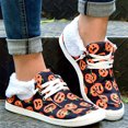 thumbnail image 1 of Willtoo Women's Loafers Lace Up Halloween Cute Print Sneakers Plush Lining Keep Warm Lightweight Sports Shoes Cozy Non Slip Winter Shoes, 1 of 4