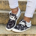 thumbnail image 1 of Willtoo Women's Loafers Lace Up Halloween Cute Print Sneakers Plush Lining Keep Warm Lightweight Sports Shoes Cozy Non Slip Winter Shoes, 1 of 5