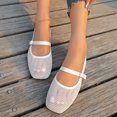 thumbnail image 1 of Willtoo Women's Mesh Ballet Flats Comfortable Dressy Trendy Square Closed Toe Maryjane Flat Shoes, 1 of 7