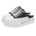 thumbnail image 1 of Willtoo Women's Mesh Platform Slip-On Mules, Thick Sole Height Increasing Lace-Up Backless Sneakers, Lightweight Breathable Casual Wedge Shoes, 1 of 6