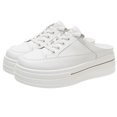 thumbnail image 1 of Willtoo Women's Mesh Platform Slip-On Mules, Thick Sole Height Increasing Lace-Up Backless Sneakers, Lightweight Breathable Casual Wedge Shoes, 1 of 6