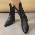 thumbnail image 1 of Willtoo Women’s Mid‑Calf Cowboy Boots, Pointed Toe Block Heel Western Fashion Boots, Pull‑on Casual Walking Shoes Fall Winter Daily Party Festival Footwear, 1 of 5