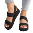 thumbnail image 1 of Willtoo Women's Orthopedic Sandals Comfortable Summer Thick Soled Wedge Slides Soft Sole Casual Elastic Straps Sandals for Women, 1 of 7