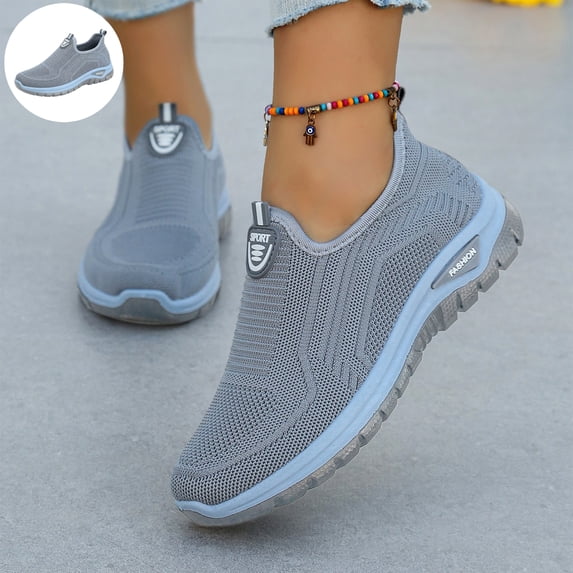 Willtoo Women’s Orthopedic Shoes Breathable Knit Slip On Walking Shoes with Arch Support, Comfortable Non‑Slip Casual Loafers, Lightweight Daily Outdoor Sneakers