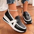 thumbnail image 1 of Willtoo Women's Platform Wedges Loafers Vintage Round Toe Comfortable Chunky Walking Orthopedic Shoes Slip-On Arch Support Business Shoes Lug Sole Casual Dress Walking Loafers, 1 of 5