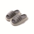thumbnail image 1 of Willtoo Women's Plush Open Toe Slippers Cozy Fluffy Platform House Slides, 1 of 3