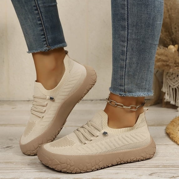 Willtoo Women’s Quilted Knit Slip-On Shoes Breathable Casual Platform Loafers Comfortable Non-Slip Walking Sneakers
