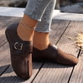 thumbnail image 1 of Willtoo Women's Retro Split-Toe Flats, Adjustable Buckle Strap Splicing Casual Loafers, Fashion Comfort Daily Walking Shoes, 1 of 6