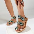 thumbnail image 1 of Willtoo Women's Sandals And Slides Faux Peacock Flatform Sandals Comfortable Flip Flops, 1 of 5