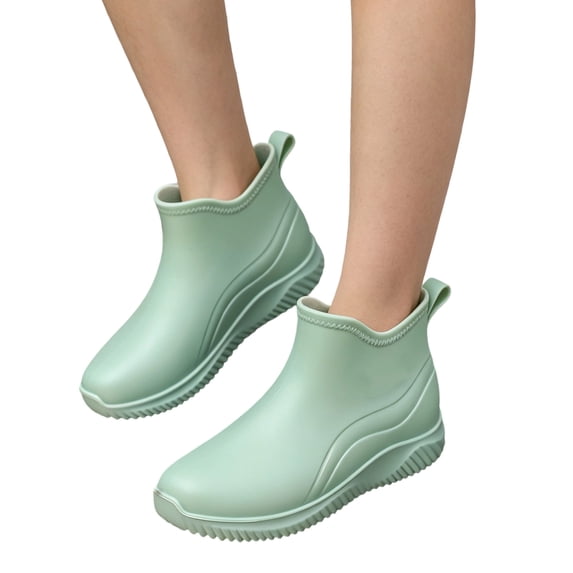 Willtoo Women's Short Ankle Rain Boots, Waterproof Lightweight Garden Shoes, Non-Slip Easy Clean Work Shoes for Work Outdoor Walking Daily Use