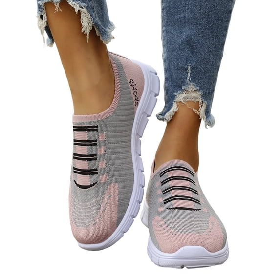 Willtoo Women's Slip-On Sneaker Breathable Mesh Tennis Shoes Light Weight Weaving Shoes