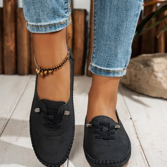 Willtoo Women's Slip on Orthopedic Loafers, Casual Vintage Comfortable Lightweight Anti Slip Walking Flat Shoes