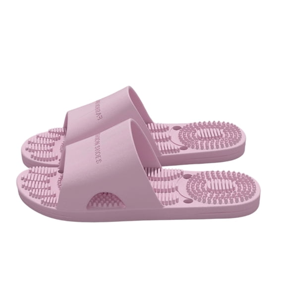 Willtoo Women's Slippers Summer Comfortable Shower Beach Shoes, Flat Bottom Open Toe Bathroom Massage Slippers, Soft Bottom Side Hole Non-Slip Sandals