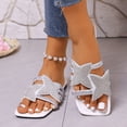 thumbnail image 1 of Willtoo Women's Sparkly Rhinestone Star Summer Sandals 2026 Wedding Glitter Bling Strappy Flats, 1 of 5
