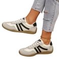 thumbnail image 1 of Willtoo Women’s Striped Retro Lace‑up Sneakers, Low‑Top Lightweight Casual Trainers, Non‑Slip Soft Flat Fashion Walking Shoes, 1 of 5