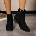 thumbnail image 1 of Willtoo Women’s Faux Suede Round Toe Chunky Heel Ankle Boots with Rear Zip Retro Comfortable Shoes Non-Slip Low Block Heel Dress Short Boots, 1 of 4
