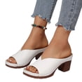 thumbnail image 1 of Willtoo Women's Summer Square High Heel Open Toe Slip On Sandals Breathable Comfortable Casual Yoga Walking Shoes, 1 of 4