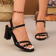thumbnail image 1 of Willtoo Women's Thin Strap Thick Heel Fashion Summer Sandals, 1 of 5