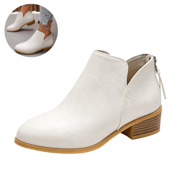 Willtoo Women's V Cut Fashion Back Zipper Ankle Booties