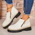 thumbnail image 1 of Willtoo Women's Vintage Low Heel Casual Ankle Boots Fashion Round Toe Side Zipper Chunky Heels Platform Boots Comfort Non-Slip Slip On Flat Shoes, 1 of 5