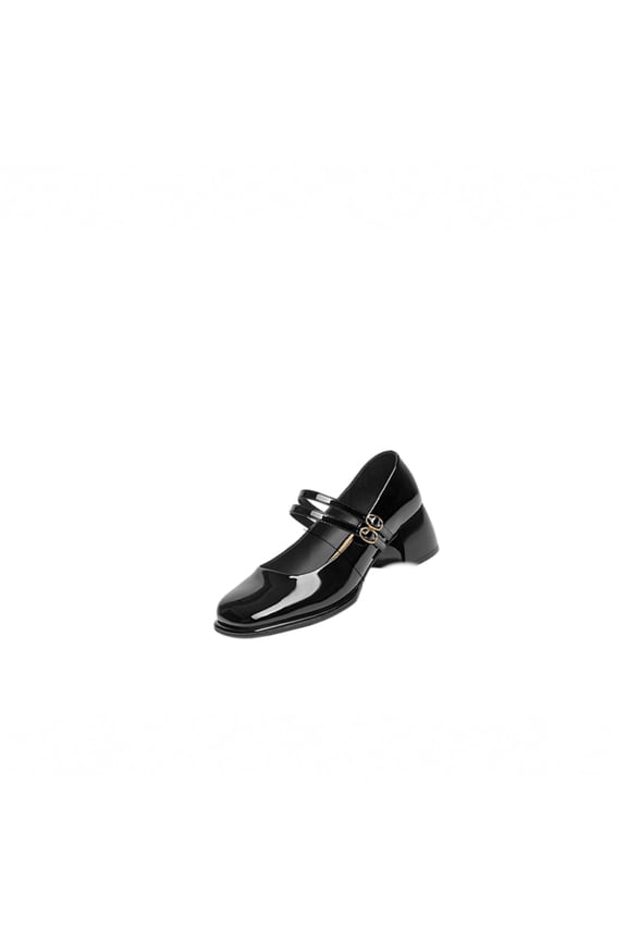 Women's Vintage Retro Style Mary Jane Shoes with Chunky Low Block Heel | Spring & Summer Black