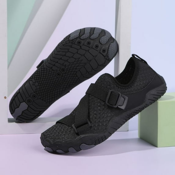 Willtoo Women's Water Shoes Barefoot Wide Quick Dry Beach Shoes Non Slip Aqua Shoes for Swimming Black 6