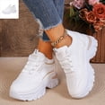 thumbnail image 1 of Willtoo Women’s Wedge Platform Sneakers, Lace Up Faux Leather Orthopedic Casual Shoes with Arch Support, Chunky Non Slip Fashion Walking Shoes, 1 of 6