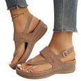 thumbnail image 1 of Willtoo Women's Wedge Sandals Adjustable Buckle Open Toe Slingback Shoes Summer Comfortable Walking Orthopedic Sandals, 1 of 7
